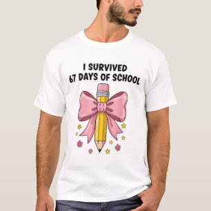 Camiseta Eu Sobrevivi 67 Dias De Escola Six Seven Meme Para