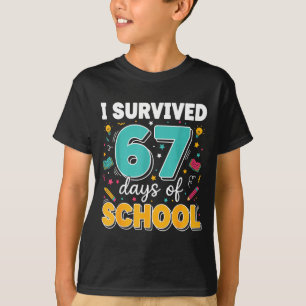 Camiseta Eu Sobrevivi 67 Dias De Mestre De Escola Meme Engr