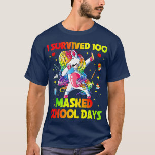 Camiseta Eu Sobrevivi A 100 Dias Escolares Mascarados Dabit