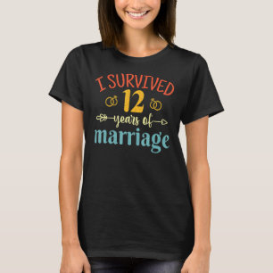 Camiseta Eu Sobrevivi A 12 Anos De Annive 12 Casal Casament