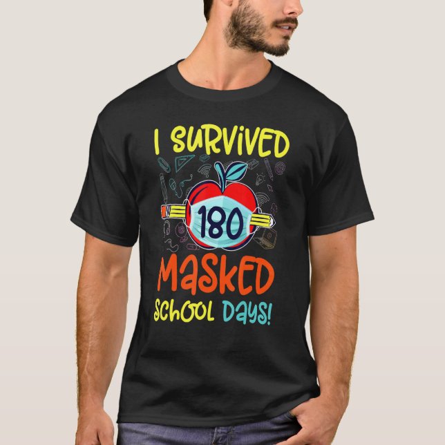 Camiseta Eu Sobrevivi A 180 Dias Mascarados De Fim Da Apren (Frente)