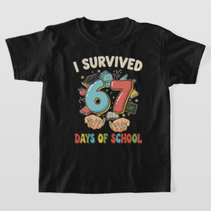 Camiseta Eu Sobrevivi a 67 Dias de Escola – Memes Divertido
