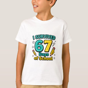 Camiseta Eu Sobrevivi a 67 Dias de Escola Professor Aluno E