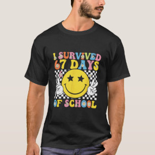 Camiseta Eu Sobrevivi a 67 Dias De Escola Seis Sete Meme Pa