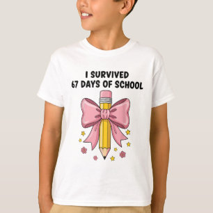 Camiseta Eu Sobrevivi a 67 Dias de Escola Seis Sete Meme Pa