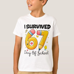 Camiseta Eu Sobrevivi a 67 Dias de Escola Seis Sete Meme Pr