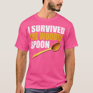 Camiseta Eu Sobrevivi À Colher De Madeira Engraçada Cola De