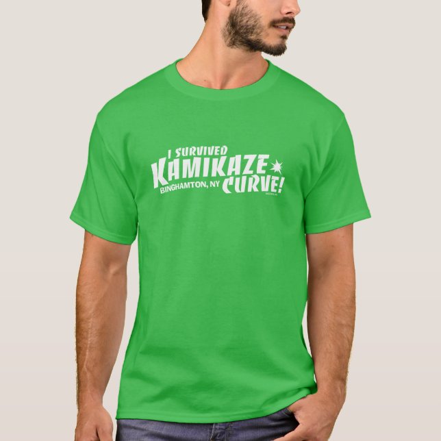 Camiseta Eu Sobrevivi à Curva de Kamikaze T-Shirt (Frente)