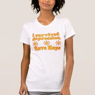 Camiseta Eu sobrevivi à depressão - tenha a esperança -