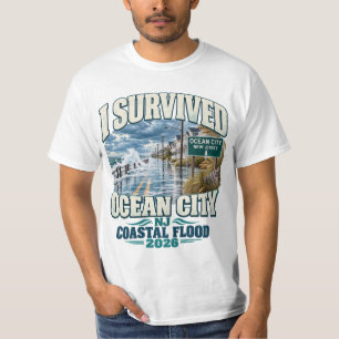 Camiseta Eu Sobrevivi à Enchente Costeira de Ocean City NJ