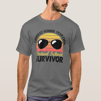 Camiseta Eu Sobrevivi à Escola Virtual 2021 Ano Escolar Mai