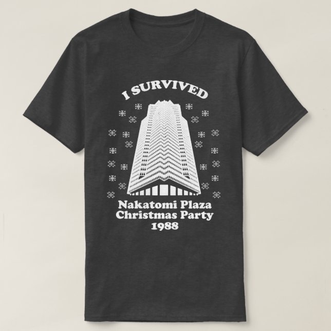 Camiseta Eu Sobrevivi à Festa de Natal de Nakatomi Plaza 19 (Frente do Design)