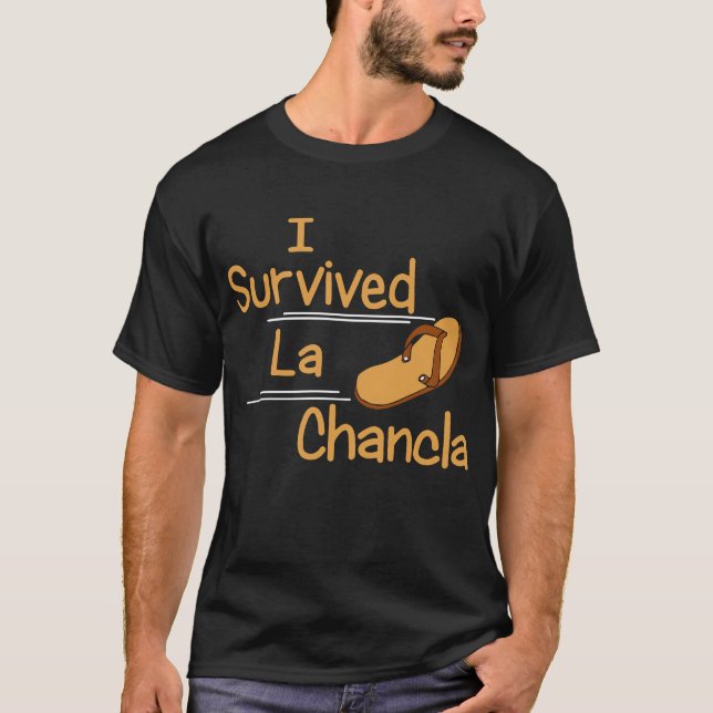 Camiseta Eu Sobrevivi A La Chancla Engraçada Mães Mexicanas (Frente)