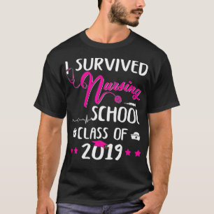 Camiseta Eu Sobrevivi À Nursing School 2019 Nurse Graduatio