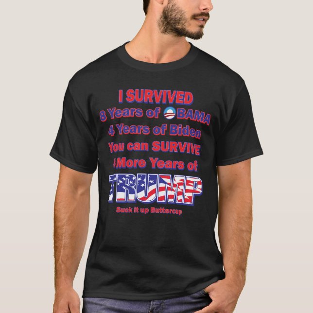 Camiseta Eu sobrevivi a Obama e Biden (Frente)