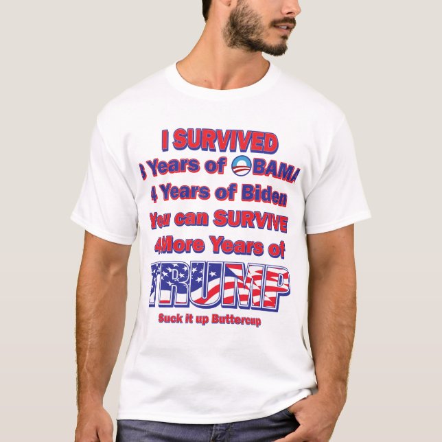 Camiseta Eu sobrevivi a Obama e Biden (Frente)