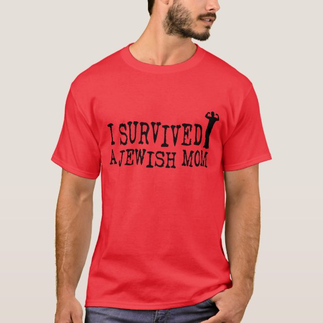 Camiseta Eu sobrevivi a uma mamã judaica - humor do judeu (Frente)