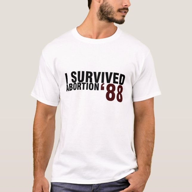 Camiseta Eu sobrevivi ao aborto '88 (Frente)