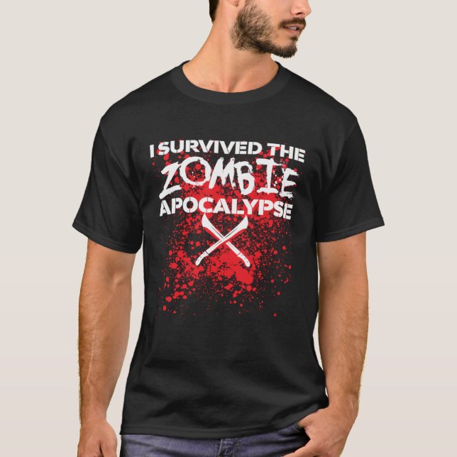 Camiseta Eu sobrevivi ao Apocalipse Zumbi (Frente)
