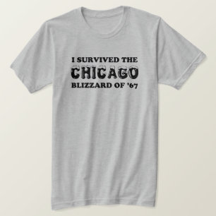 Camiseta Eu sobrevivi ao blizzard de Chicago de 1967.