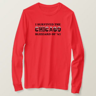 Camiseta Eu sobrevivi ao blizzard de Chicago de 1967.