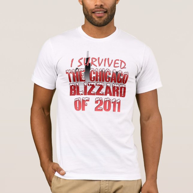 Camiseta Eu sobrevivi ao blizzard de Chicago de 2011 (Frente)