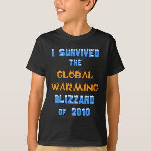Camiseta Eu sobrevivi ao blizzard do aquecimento global de