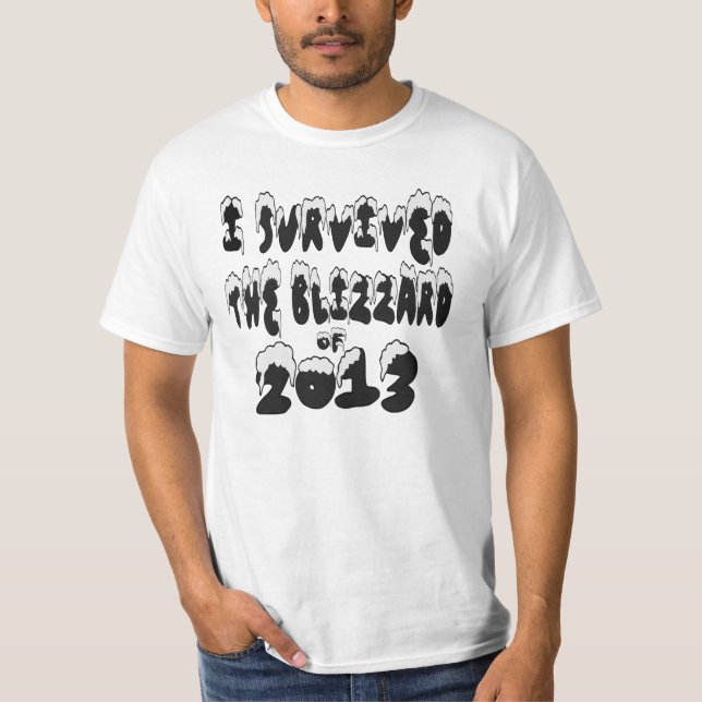 Camiseta Eu sobrevivi ao blizzard do t-shirt 2013 (Frente)