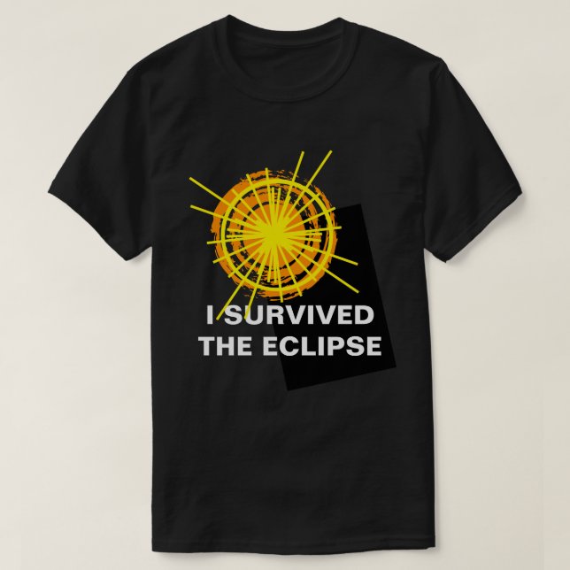 Camiseta Eu Sobrevivi Ao Eclipse engraçado, personalizável (Frente do Design)