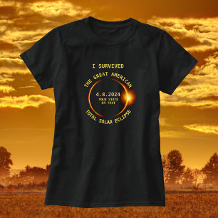 Camiseta Eu sobrevivi ao eclipse solar total 8.21.2017 EUA