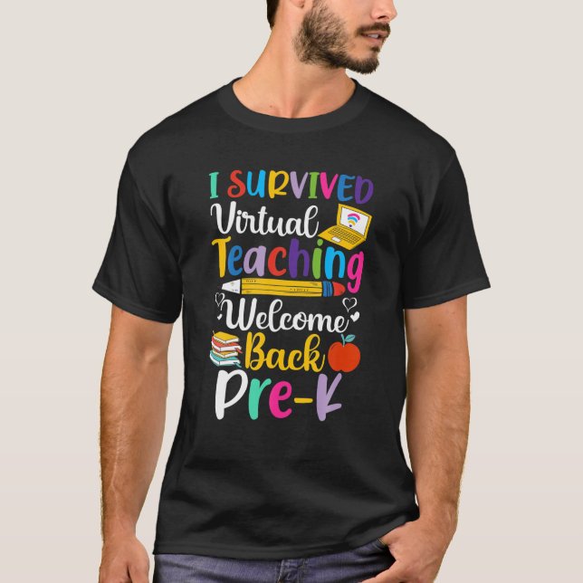 Camiseta Eu Sobrevivi ao Ensino Virtual Bem-Vindo Antes do  (Frente)