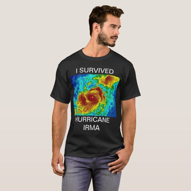 CAMISETA EU SOBREVIVI AO FURACÃO IRMA (Frente Completa)