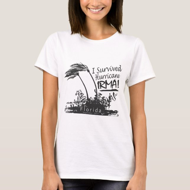 Camiseta Eu Sobrevivi Ao Furacão Irma (Frente)