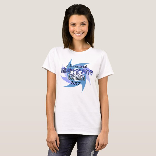 Camiseta Eu sobrevivi ao furacão IRMA 2017 (Frente Completa)