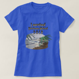 Camiseta Eu sobrevivi ao furacão Michael shore