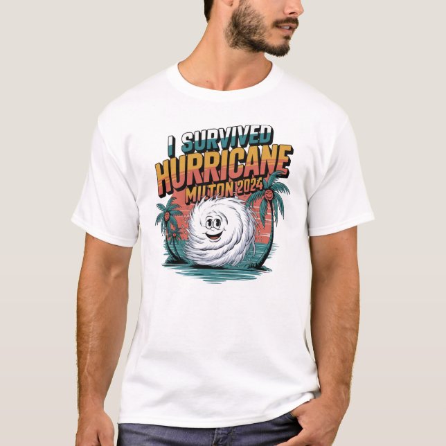 Camiseta Eu sobrevivi ao furacão Milton Flórida outubro de  (Frente)