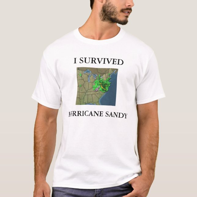 CAMISETA EU SOBREVIVI AO FURACÃO SANDY (Frente)