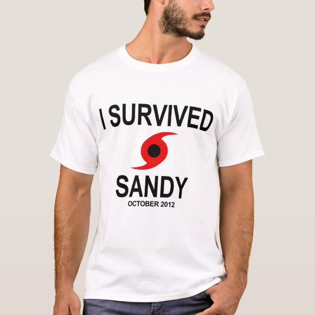 CAMISETA EU SOBREVIVI AO FURACÃO SANDY (Frente)