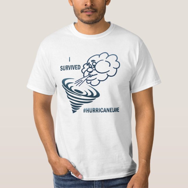 Camiseta "Eu sobrevivi ao #HurricaneLane " (Frente)