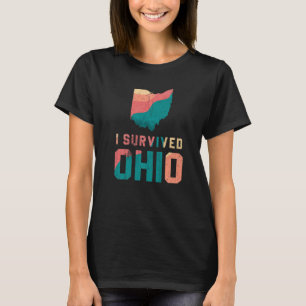 Camiseta Eu Sobrevivi ao mapa de Ohio Meme retrô vintage de