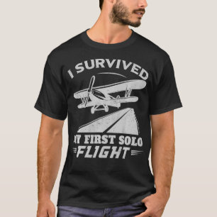 Camiseta Eu Sobrevivi Ao Meu Primeiro Piloto De Voo Solo
