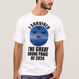 Camiseta Eu Sobrevivi Ao Pânico Do Drone Excelente De 2024