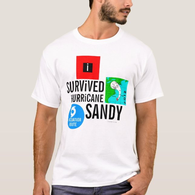 Camiseta Eu sobrevivi ao t-shirt 3 do sinal de Sandy do (Frente)