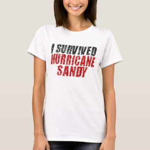 Camiseta Eu sobrevivi ao t-shirt afligido Sandy do furacão