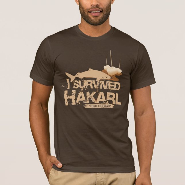 Camiseta Eu sobrevivi ao t-shirt de Hákarl (Frente)