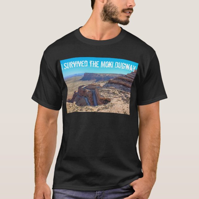 Camiseta Eu sobrevivi ao t-shirt dos homens de Moki Dugway (Frente)