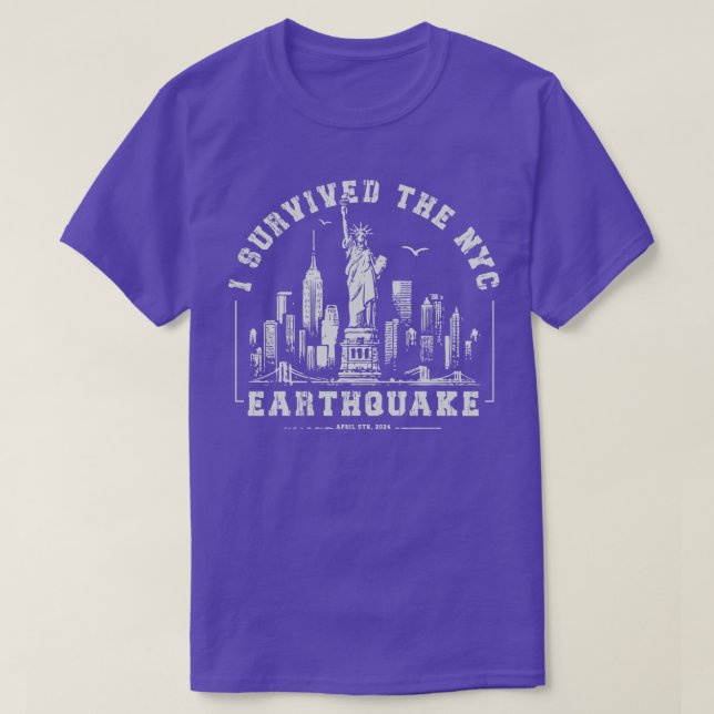 Camiseta Eu sobrevivi ao terremoto de Nova Iorque 1 (Frente do Design)