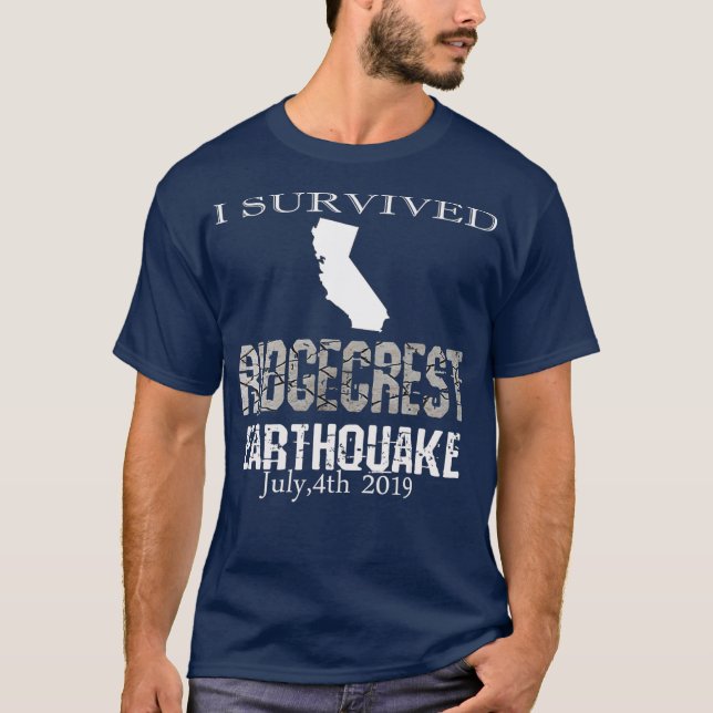 Camiseta Eu sobrevivi ao terremoto Ridgecrest em 4 de julho (Frente)