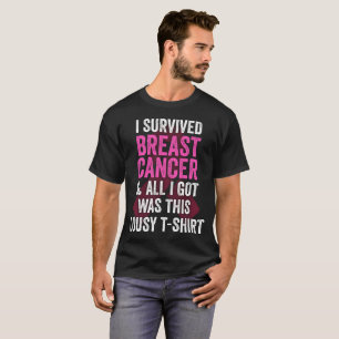Camiseta Eu Sobrevivi ao Teto do Cancer da Mama