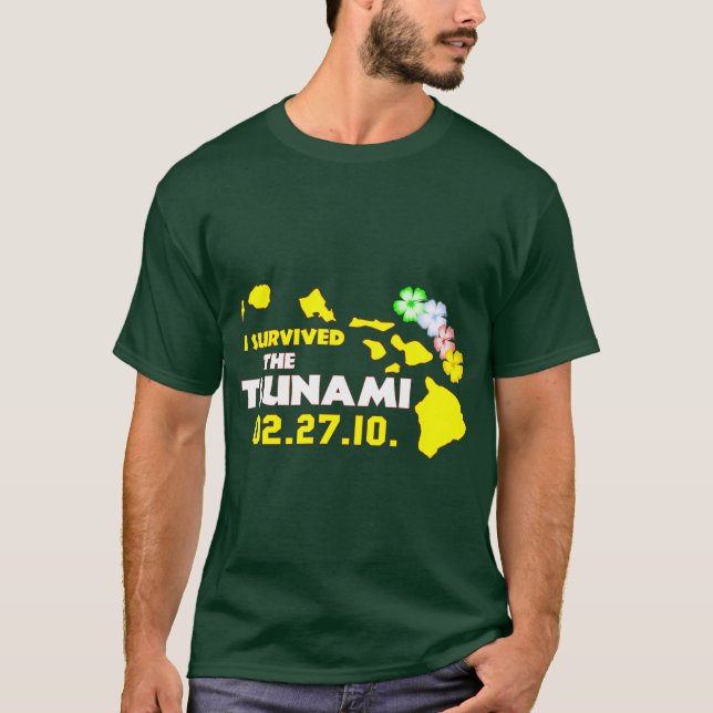 Camiseta Eu sobrevivi ao tsunami de sábado (Frente)